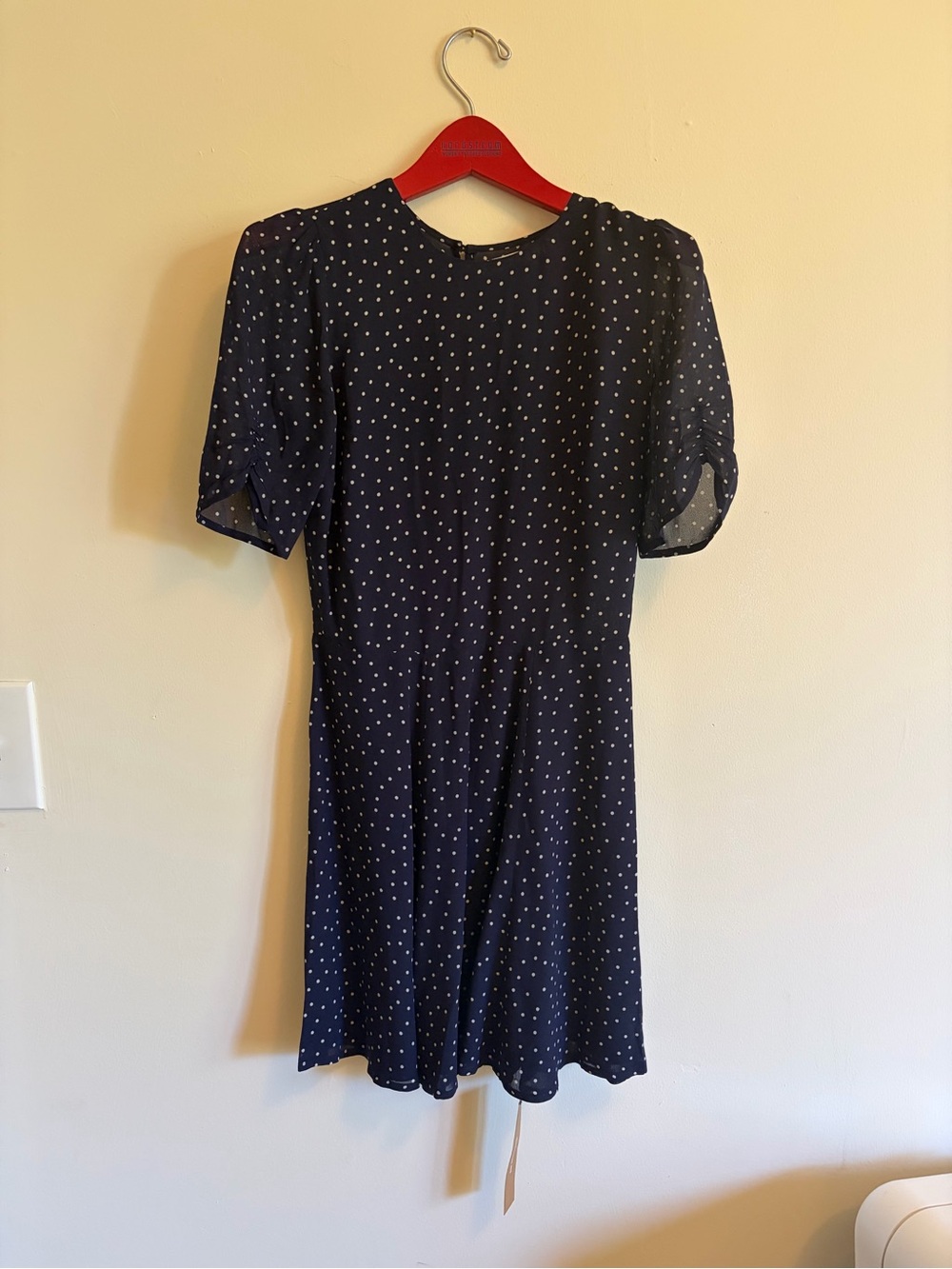 Reformation Gracie Navy Polka Dot Mini Dress Dotsie Size 0